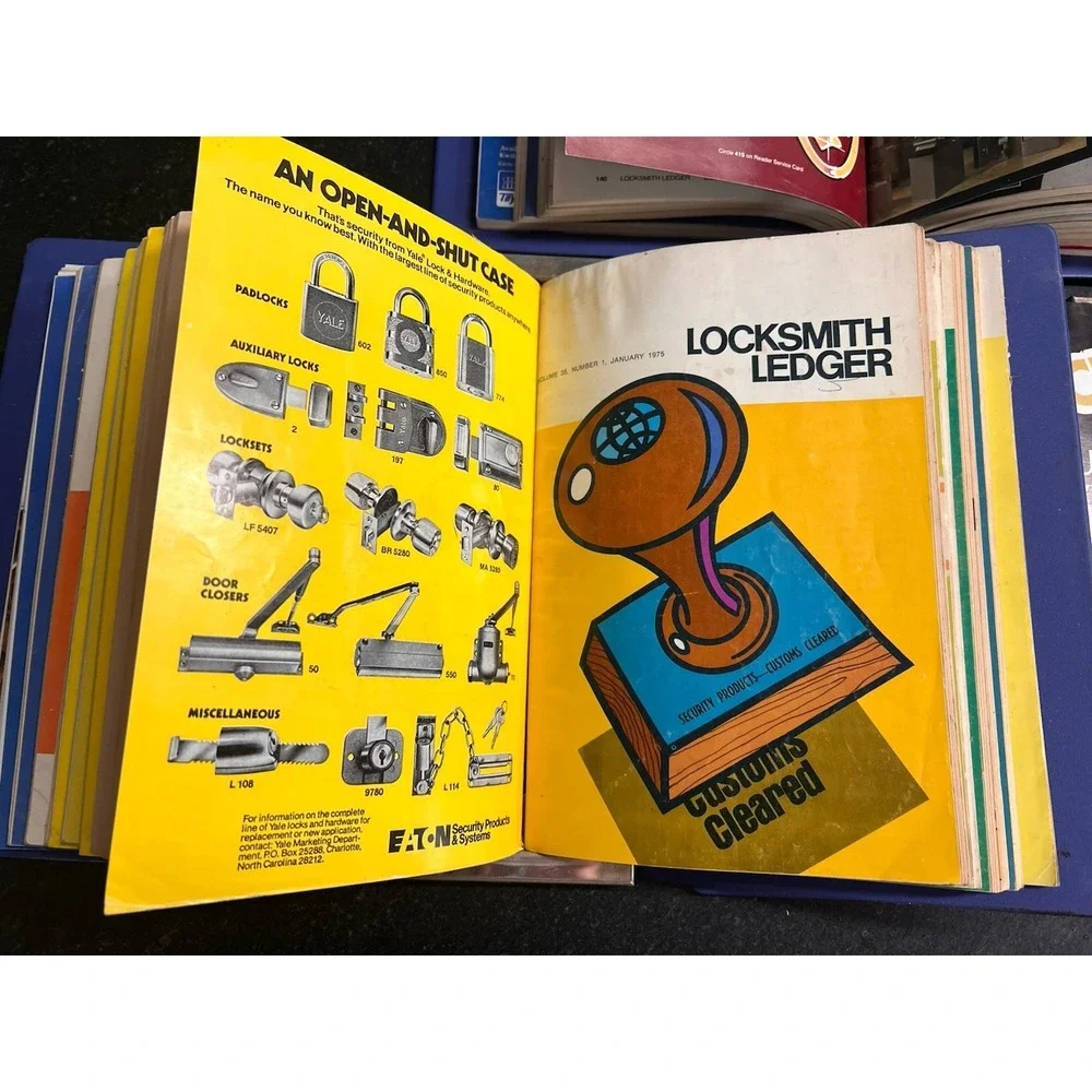 Vtg Locksmith Ledger Magazine Lot (Approx. 1971–1992) – 3 Binders/Files Included